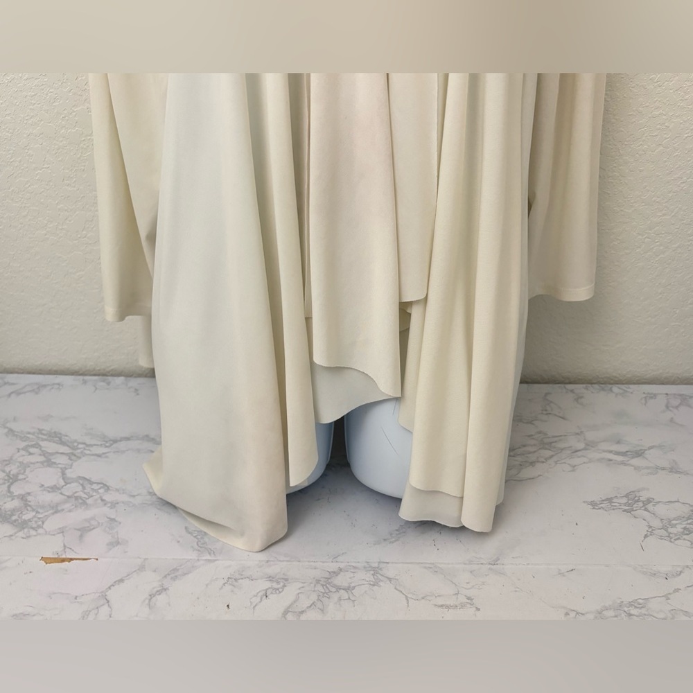 Vtg R&M Richards by Karen Kwong Sz 2x Womens Open Cardigan Cream Ivory Drape​ - Picture 3 of 9